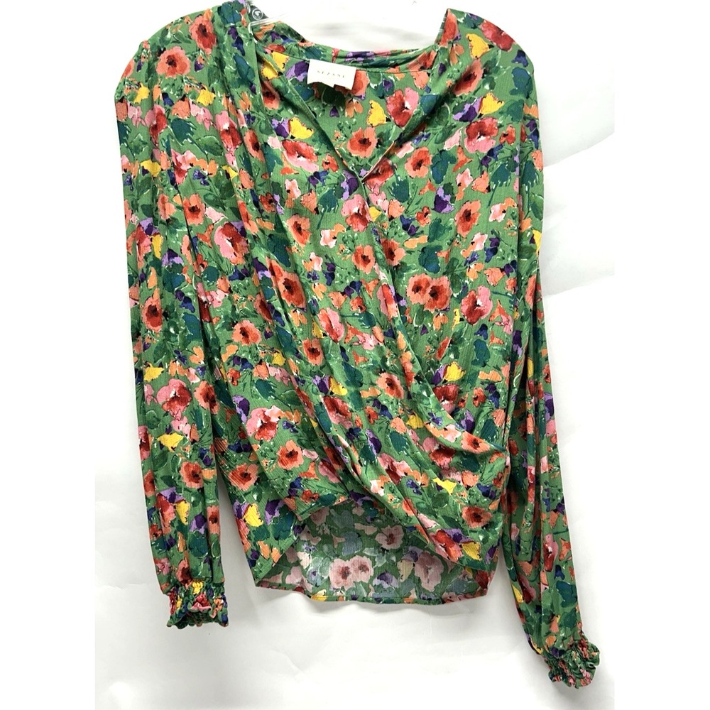 Sezane Rue Saint-Fiacre Size 38 Viscose Multicolor Floral Blouse (C7)